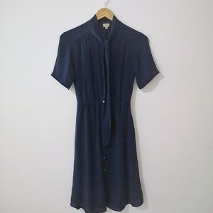 XS Talula Babaton Navy 100% Silk Dress Aritzia